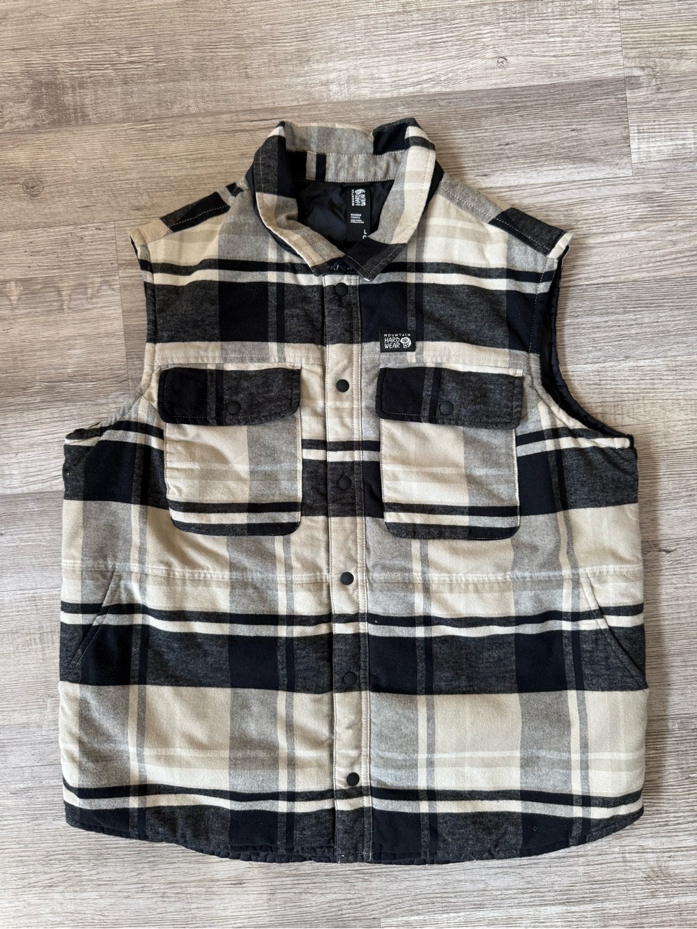 Mountain Hardwear Women's Sz large Dolores Insulated Flannel Vest Plaid Flannel